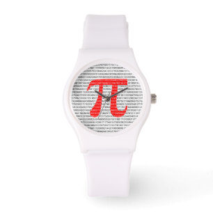 Montre Numéro rouge d'origine pi jour symbole mathématiqu