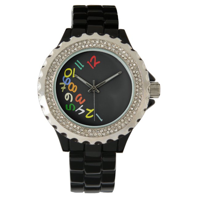 Montre numéros de couleur de temps fou (devant)