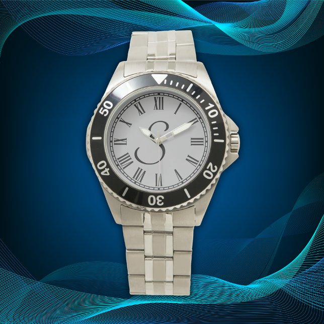 Montre Numéros minimaux simples initiaux monogrammes roma (Créateur téléchargé)