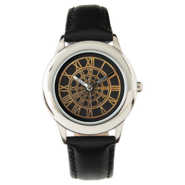 Montre Numéros romains d'or élégant (devant)