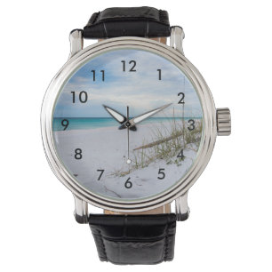 Montre Oats De Mer Et Plage De Sable Blanc Montre-Poignet