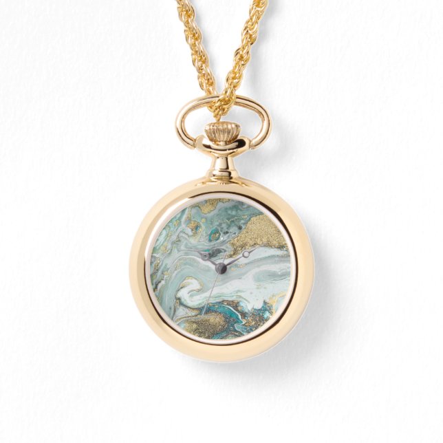 MONTRE OBSERVATION EN MARBRE OPAL BLEU SPARKLE 2 BANDE (Recto)