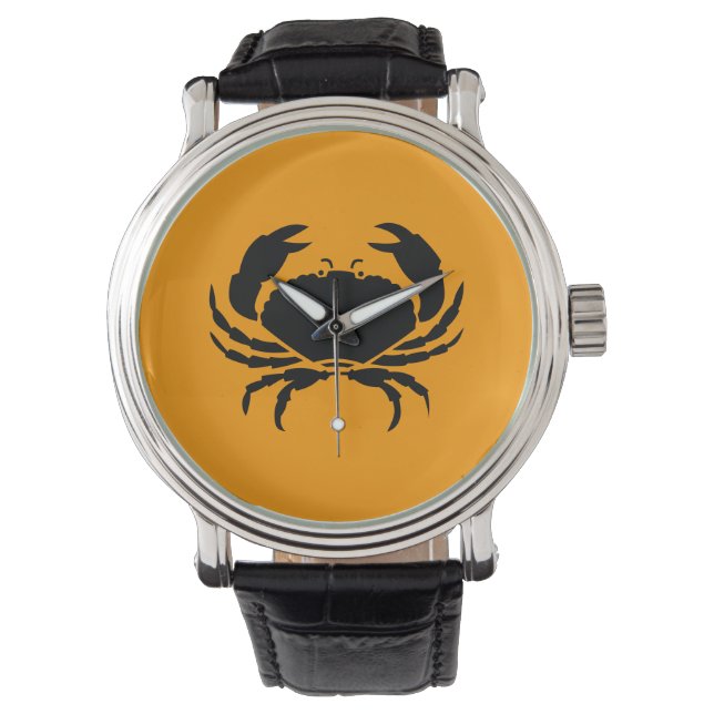 Montre Ocean Glow_Black sur le crabe orange (devant)