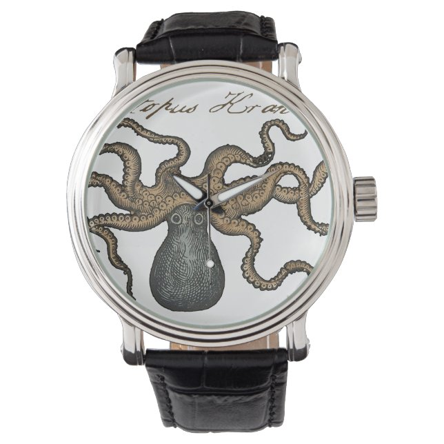 Montre Octopus Kraken Illustration Vintage (devant)