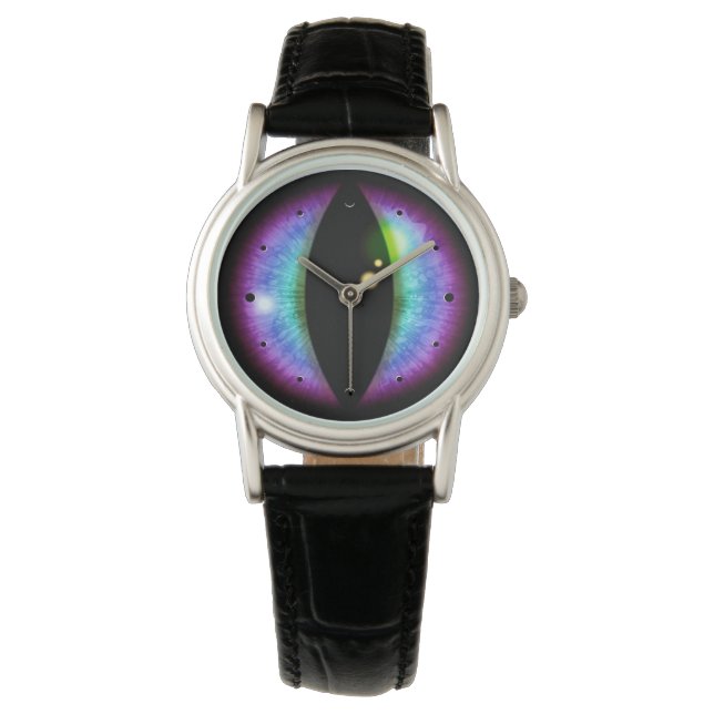 Montre Oeil de dragons bleu et violet (devant)