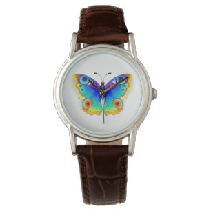 Montre Oeil de paon arc-en-ciel