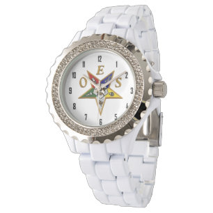 Montre OES Custom Women's Rhinestone White Enamel