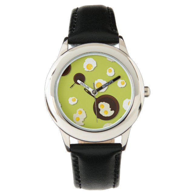 Montre Oeufs frits Amusants Conception de nourriture (devant)