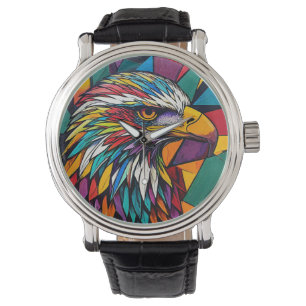 Montre Œuvre d'art colorée d'aigle
