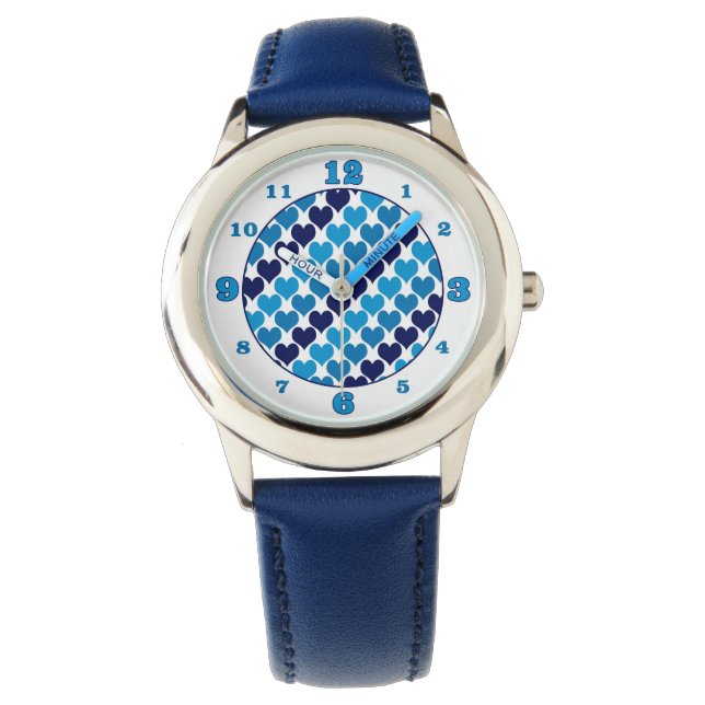 Montre Oh Coeurs Bébés - Bleu (devant)