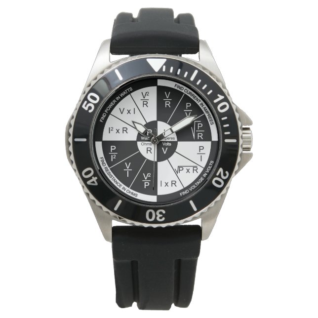Montre Ohm's Law Watch - noir et blanc (devant)
