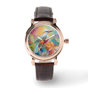 Montre Oiseau à poitrine rouge à bec rose
