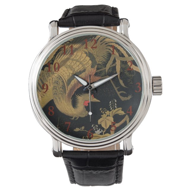 Montre Oiseau de coq d'or Classique japonais Antique (devant)
