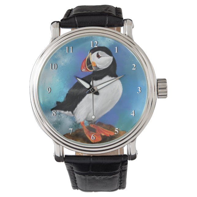 Montre Oiseau de Puffin Atlantique - Peinture (devant)