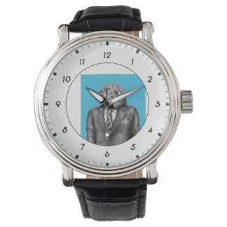 Montre Oiseau mort en costume noir (bleu vieux) M1