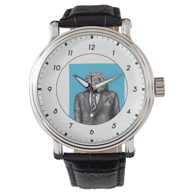 Montre Oiseau mort en costume noir (bleu vieux) M1 (devant)