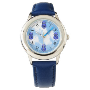 Montre Oiseaux bleus chiffres arabes romains