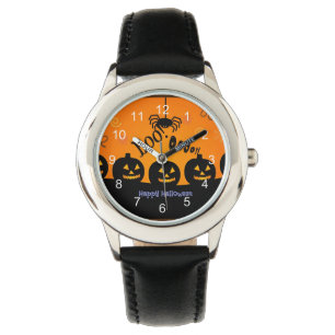 Montre Oooh ! Joyeux Halloween en orange et noir