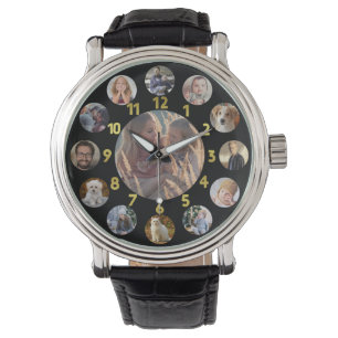 Montre Or des images d'Instagram du collage 13 de photo