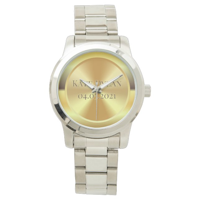 Montre Or gravé sur mesure (devant)