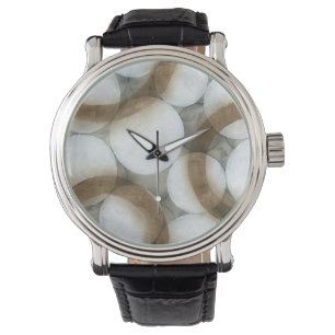 Montre Orbes blanches et cercles Brown