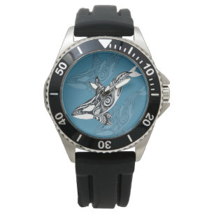 Montre Orca Killer Whale Tlingit Indigo encre bleue