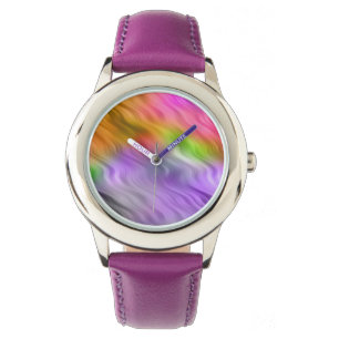 Montre Orchidée violette texture ondulée