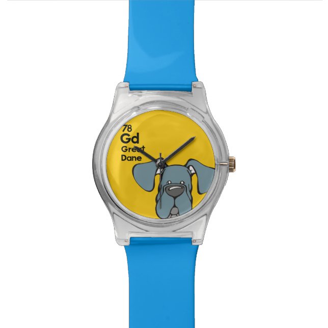 Montre Oreilles naturelles bleues de great dane - le (Fermer)