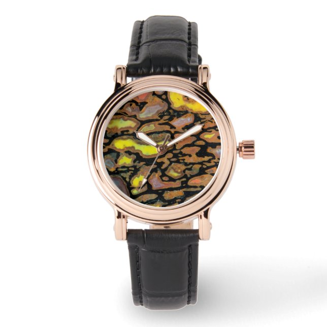 Montre Os de dinosaure multicolore (Recto)