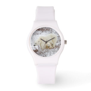 Montre Ours blancs femelles et deux petits animaux