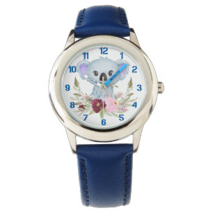 Montre Ours de Koala avec fils de couronne de fleurs