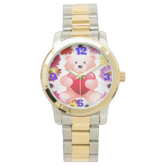 Montre Ours en Teddy rose Ours d'amour