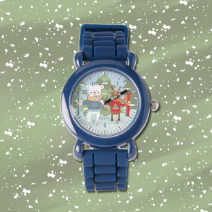 Montre Ours polaire et rennes avec skis
