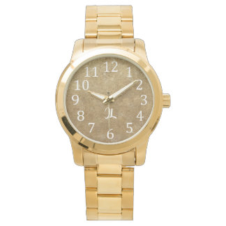 Montre Oversize Thème Or Monogramme