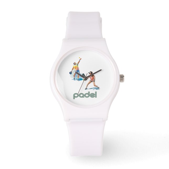 Montre Padel Watch – Padel Chic Vibrant Style White (Recto)