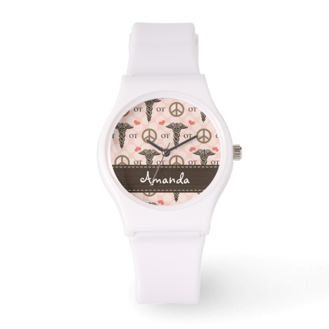 Montre Paix personnalisée Amour ergothérapie (Recto)