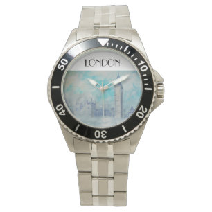 Montre Palais de Westminster à Londres peinture bleu clai