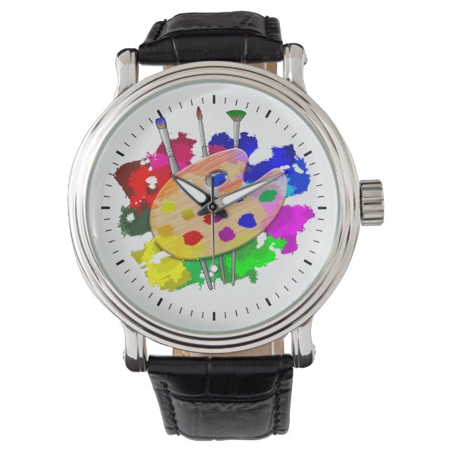 Montre Palette Artiste Et Brosses (devant)
