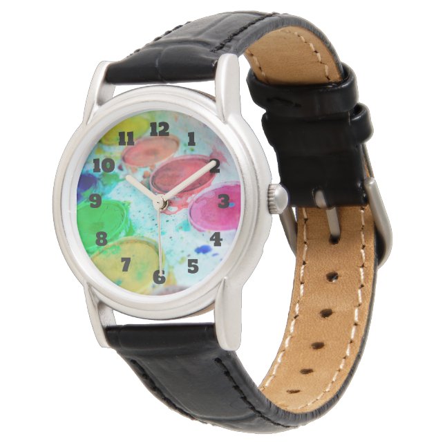 Montre Palette Peinture à aquarelle multicolore Artistes (Incliné)