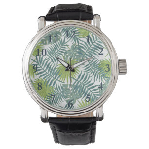 Montre Palm Tree Fronds Peinture hawaïenne
