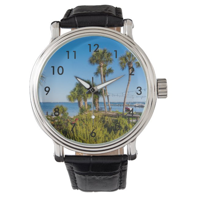 Montre Palm Trees Bayside Matin Montre-poignet (devant)