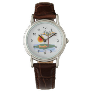 Montre Palmier tropicale, soleil et vagues