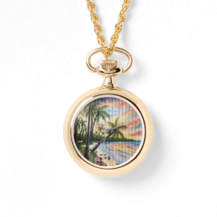MONTRE PALMIERS TROPICAUX AVEUGLES DE PLAGE