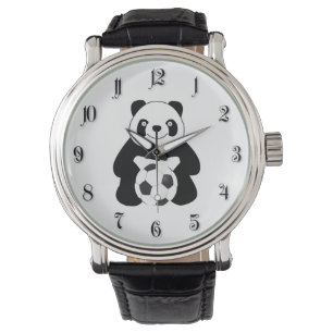 Montre Panda avec un ballon de football