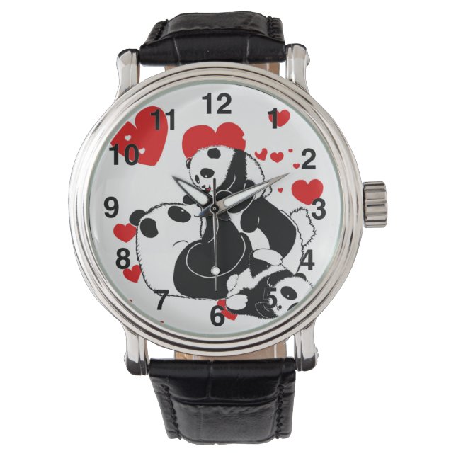 Montre pandas "ours de panda" "bébé de panda bear" "kawai (devant)