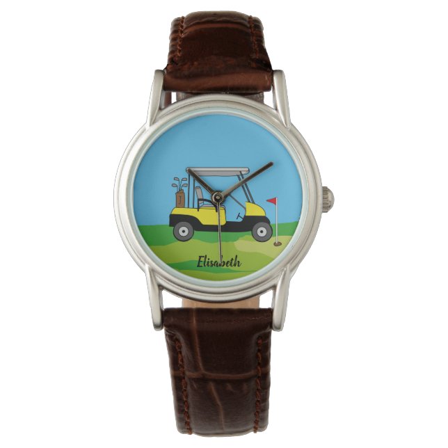Montre Panier de golf moderne & Parcours vert Personnalis (devant)