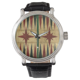 Montre Panneau antique de jeu de backgammon par le