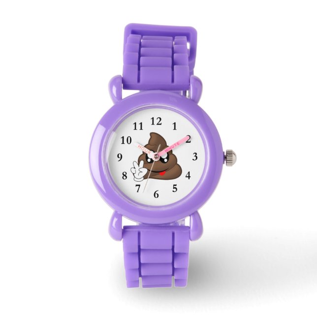 Montre Panneau de Paix Emoji Poop (Recto)