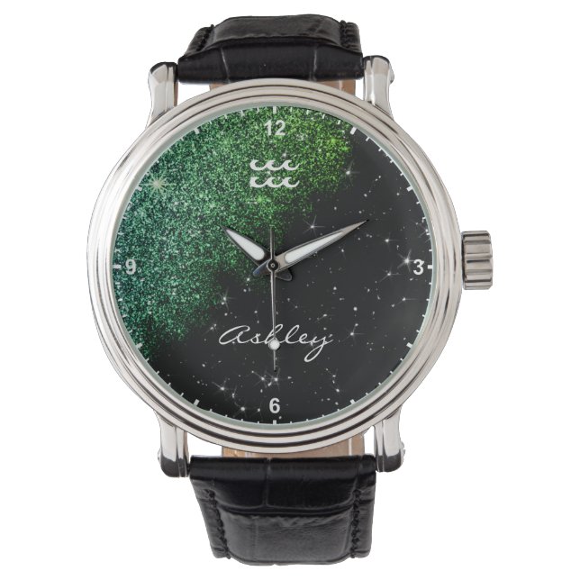 Montre Panneau Zodiaque Aquarius Turquoise Parties scinti (devant)