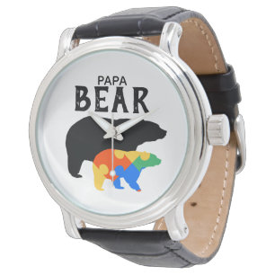 Montre Papa Baby Bear Sensibilisation sur l'autisme